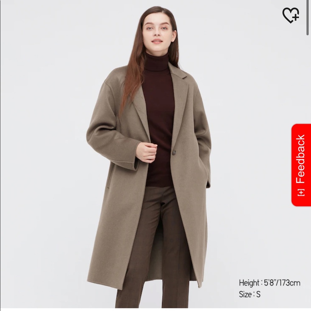 NWOT - Double Face Chester along Coat in Khaki